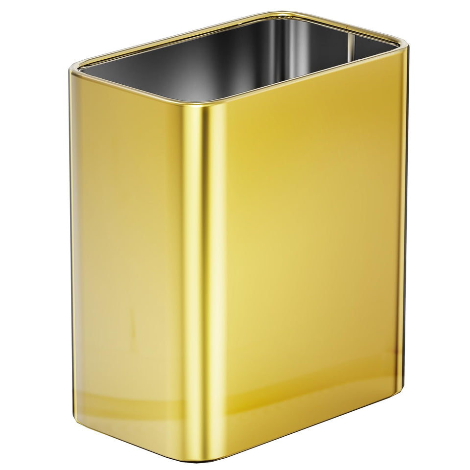 Cesun gold stainless steel trash bin with open top for slim bathroom spaces.