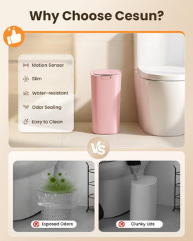 Cesun IPX5 waterproof surface ensures easy cleaning in humid spaces.