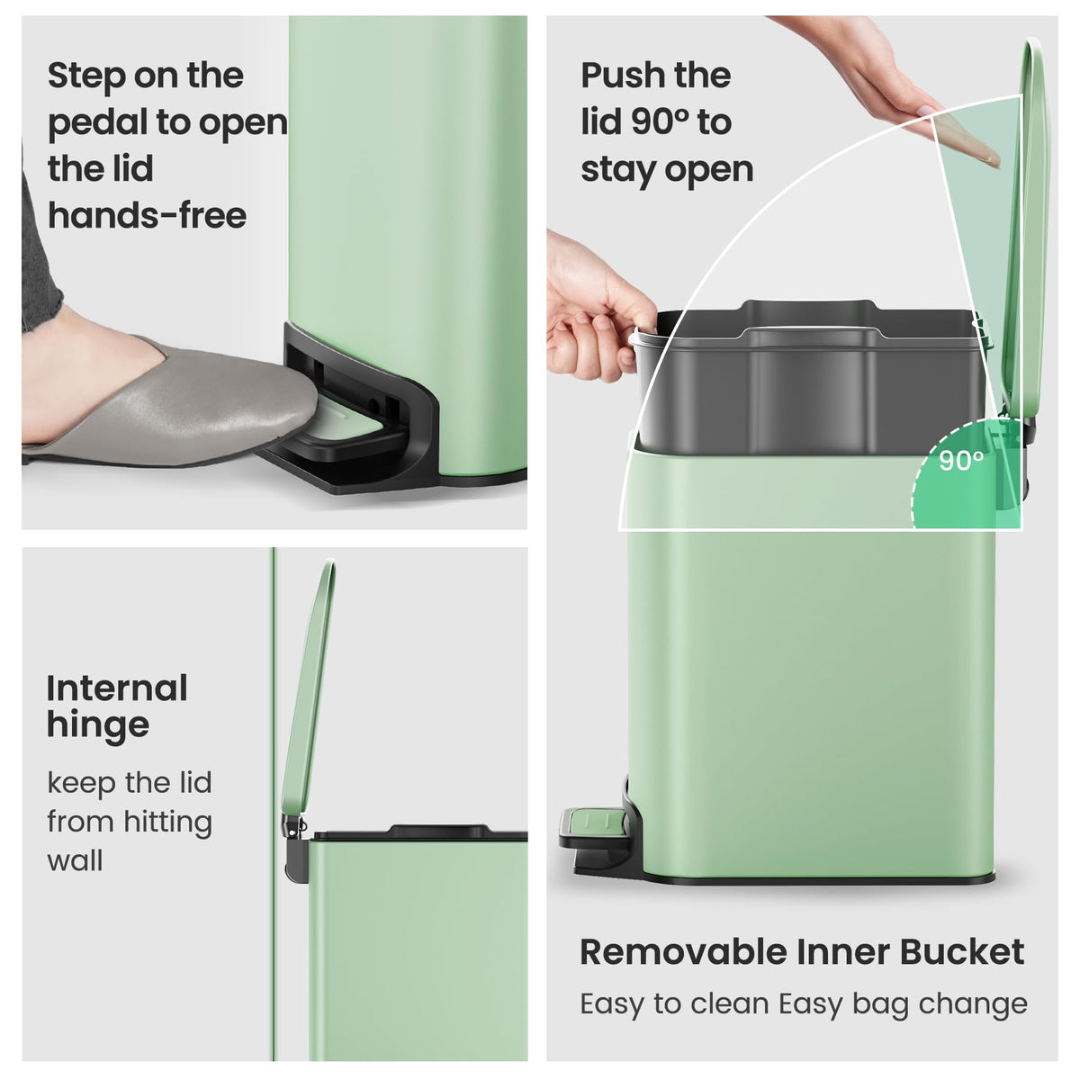 Cesun lid stays open at 90 degrees for extended access