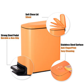 Cesun matte orange bathroom trash can stylish space-saving design