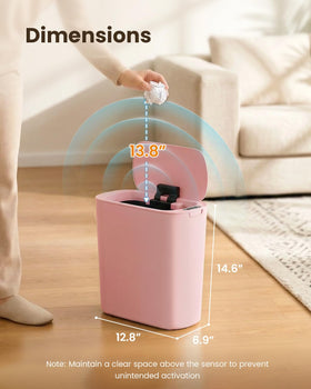 Cesun modern pink trash can fits into bedrooms, offices, and living areas.