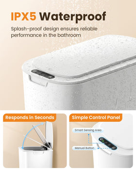 Cesun trash can IPX5 waterproof design resists humidity and splashes