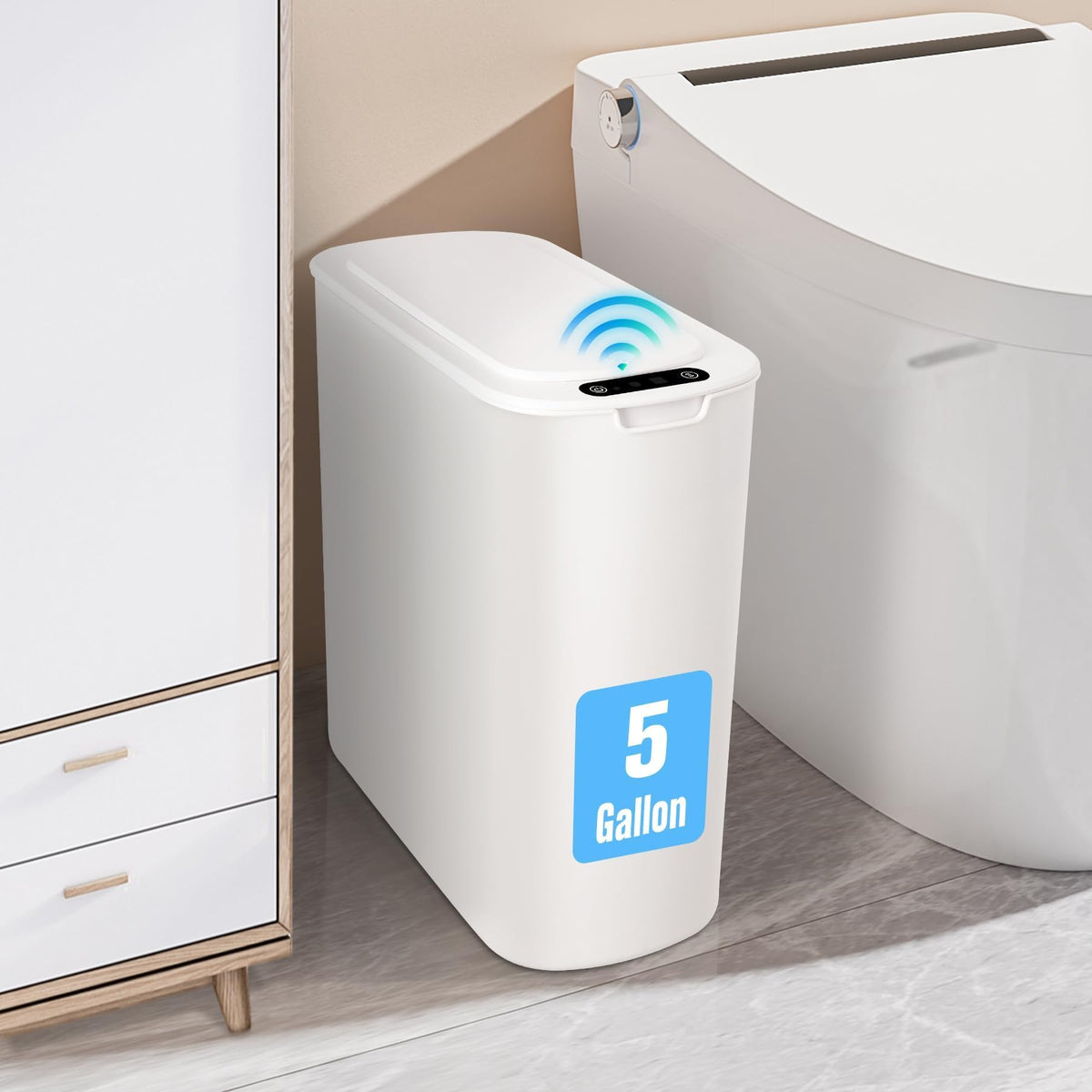 Cesun motion sensor trash can lid opening illustrating touchless use