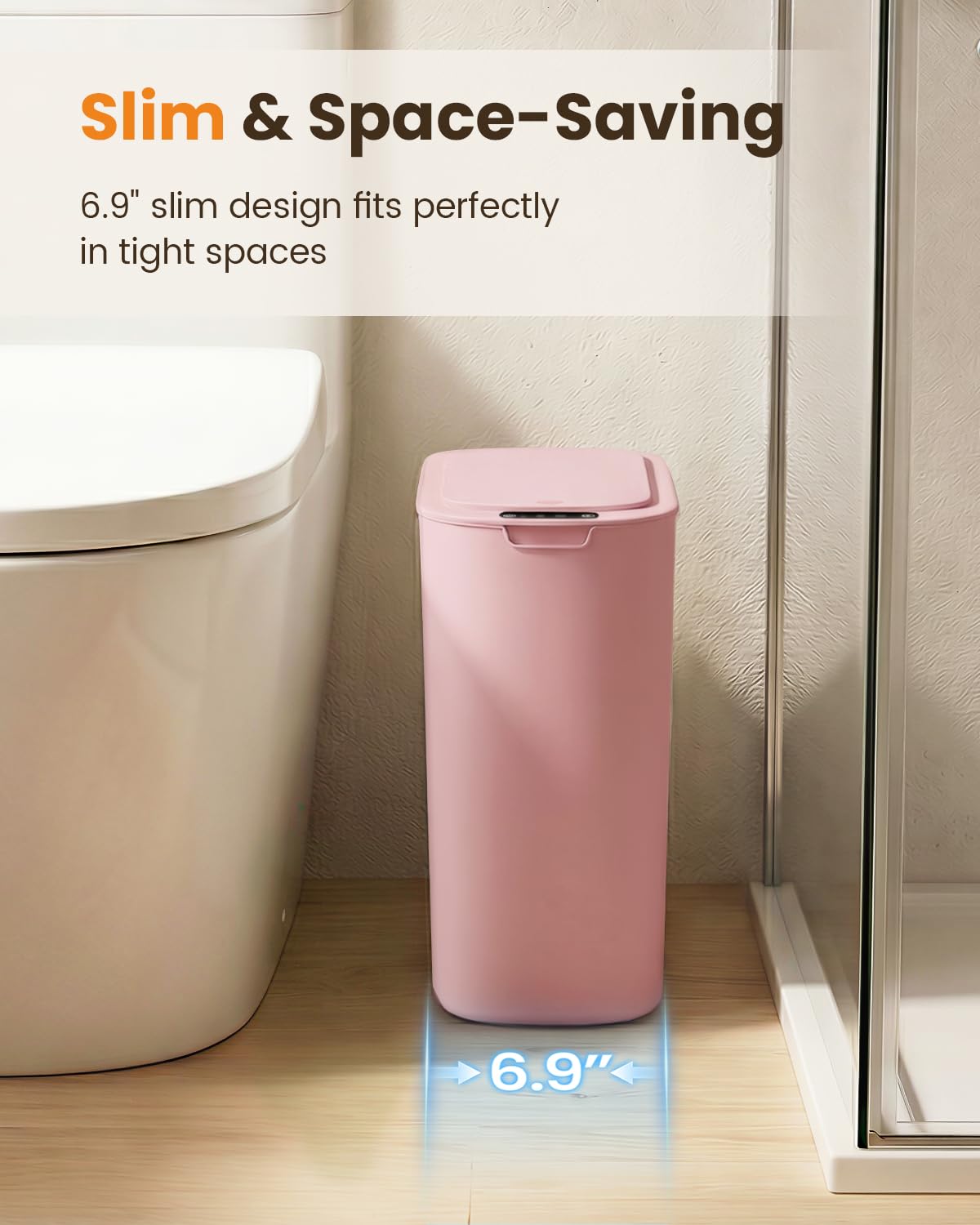 Cesun sensor lid opening demonstrates hands-free waste disposal in action.