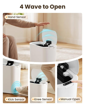 Cesun trash can side view highlighting slim design for tight spaces
