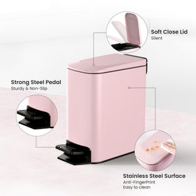 Cesun step-pedal bin with sturdy stainless steel for smooth, durable use.