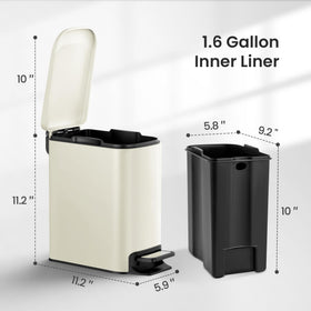 Cesun pedal-operated trash can delivers quiet lid action