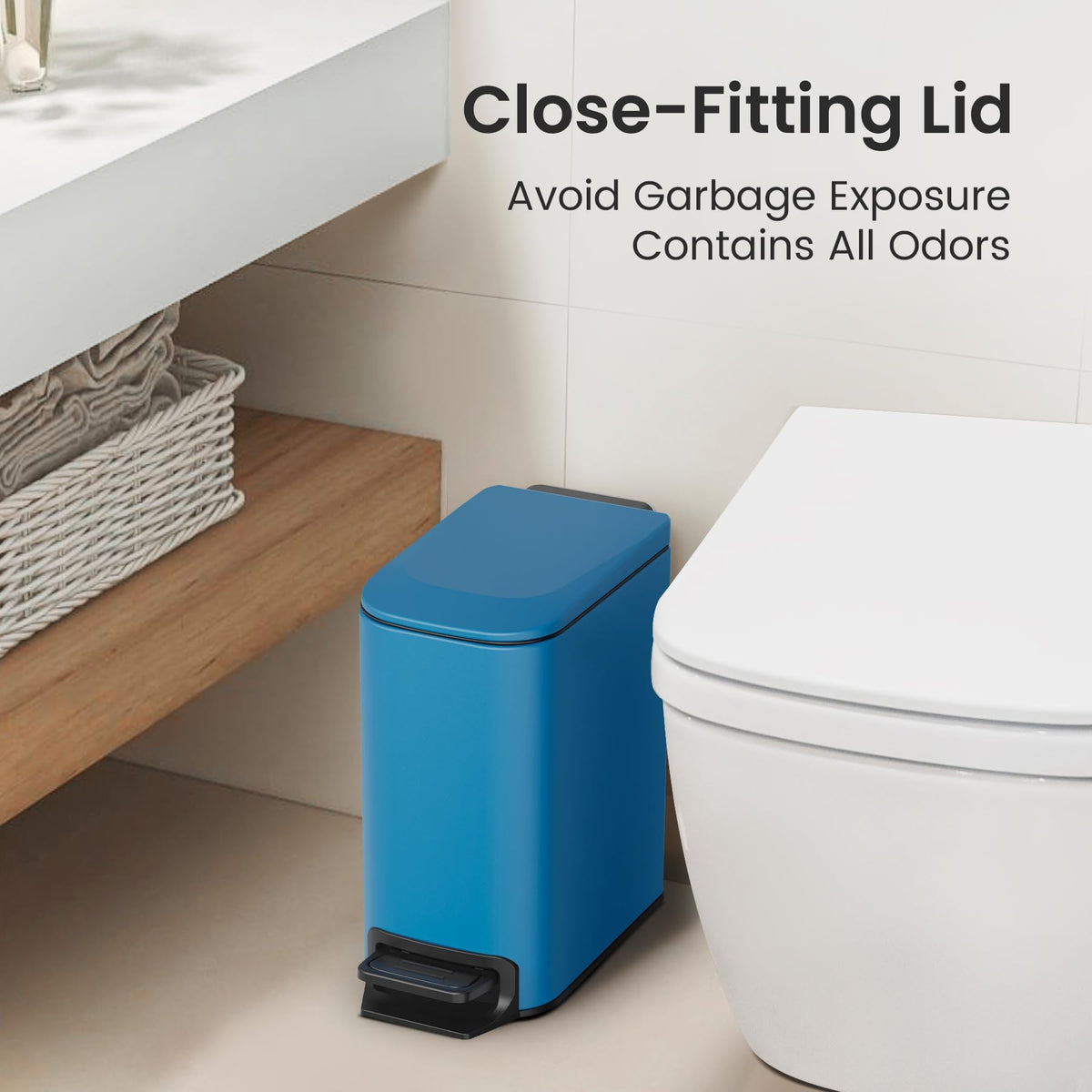 Pet-safe seal helps prevent rummaging and waste spillage