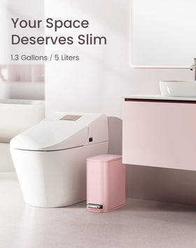 Cesun pink trash can with step pedal for hands-free waste disposal