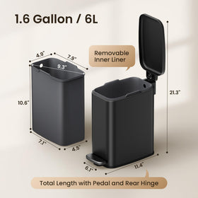 Cesun removable inner bucket makes empties and cleaning quick.