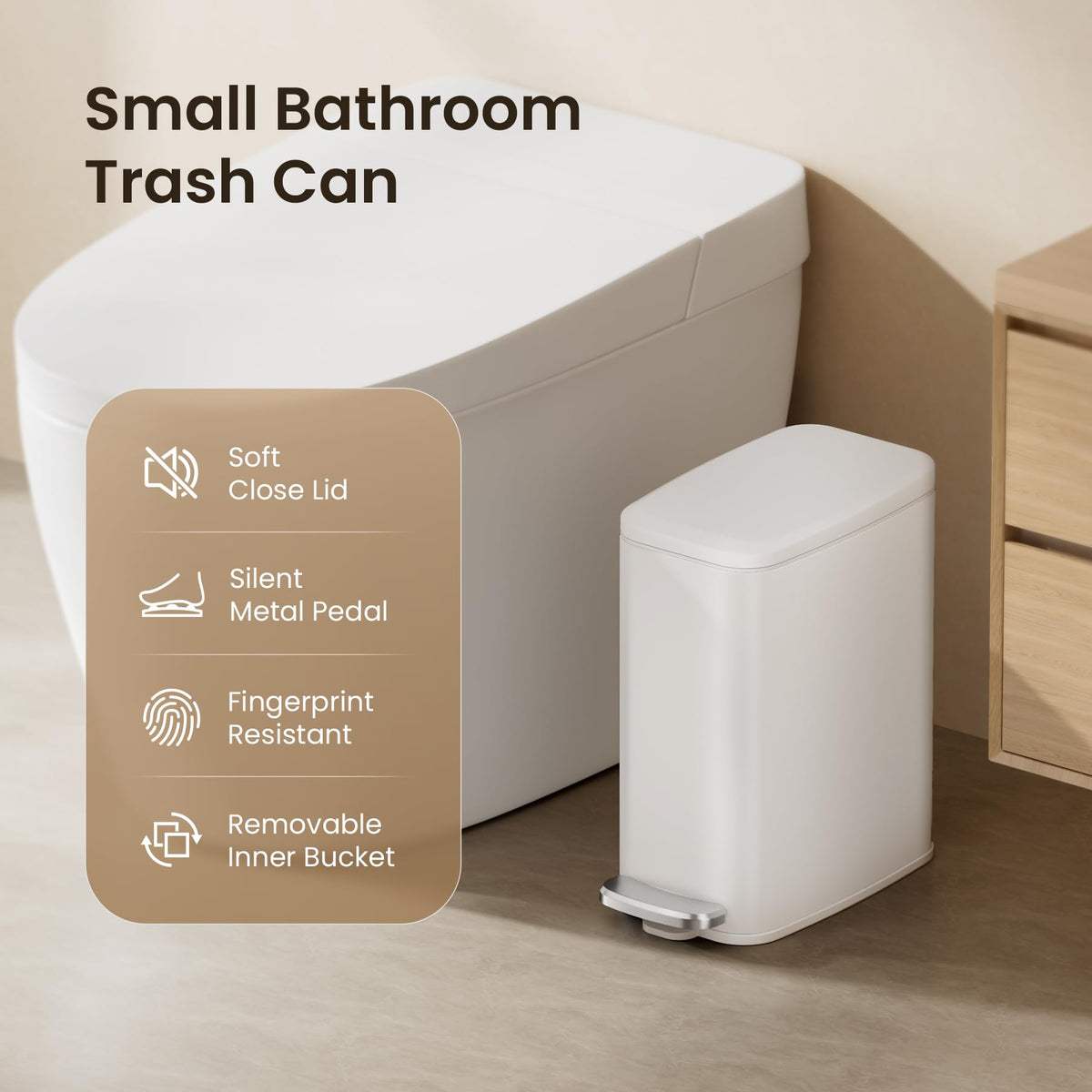 Fingerprint-resistant finish keeps Cesun can looking polished with minimal maintenance.