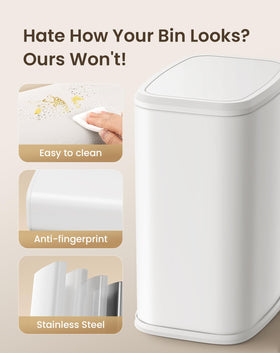 Slim Cesun trash can fits narrow spaces like bathrooms.