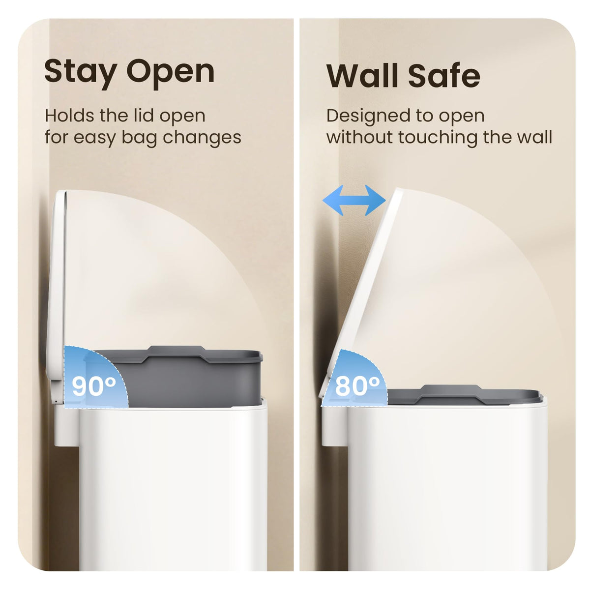 Slim 6L capacity fits bathrooms, bedrooms, and offices without crowding.