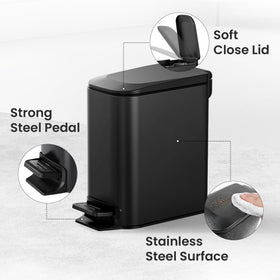 Cesun stainless steel trash can with anti-fingerprint matte black finish
