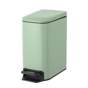 Cesun small bathroom trash can with lid soft close in matte green for quiet use