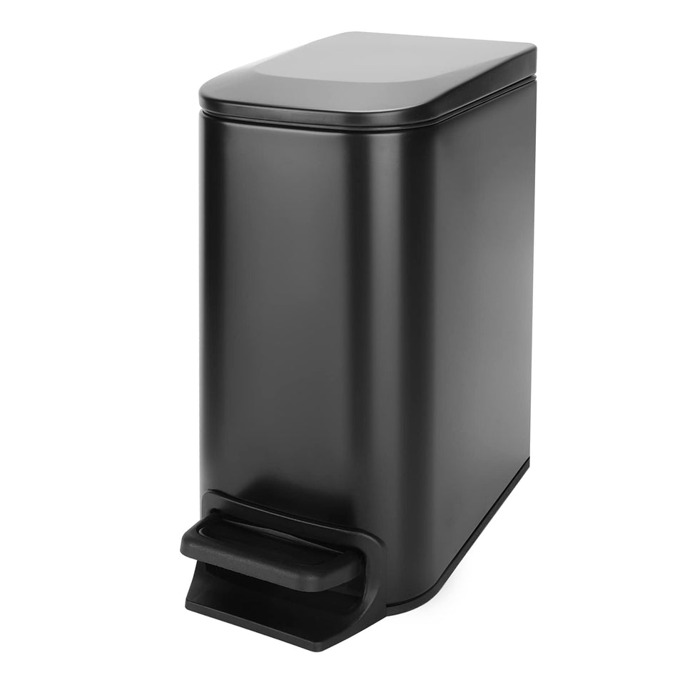 Cesun small bathroom trash can with lid soft close and compact design