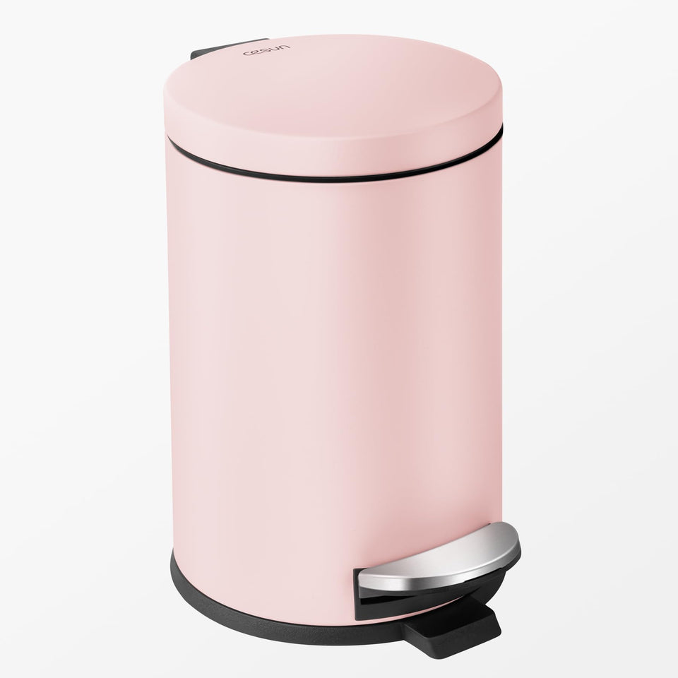 Cesun pink trash can lid close-up showing soft-close feature