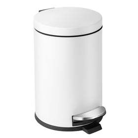 Cesun small white trash can with lid for compact bathrooms