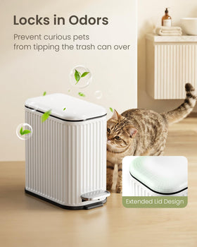Cesun stainless steel, fingerprint-resistant trash can stays clean with wipe-down care