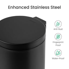 Cesun round wastebasket with removable bucket and steel body.