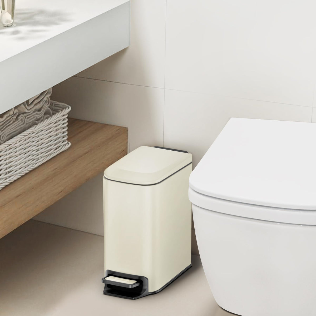 Cesun stainless steel 6L trash can with durable pedal