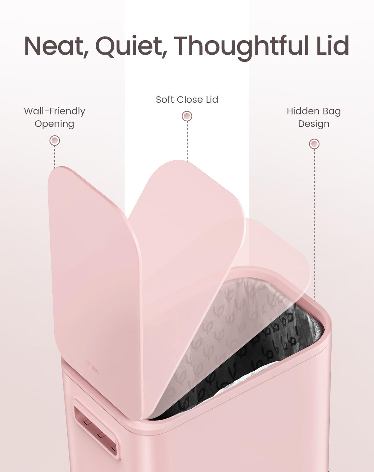 Cesun stainless steel trash can with modern design