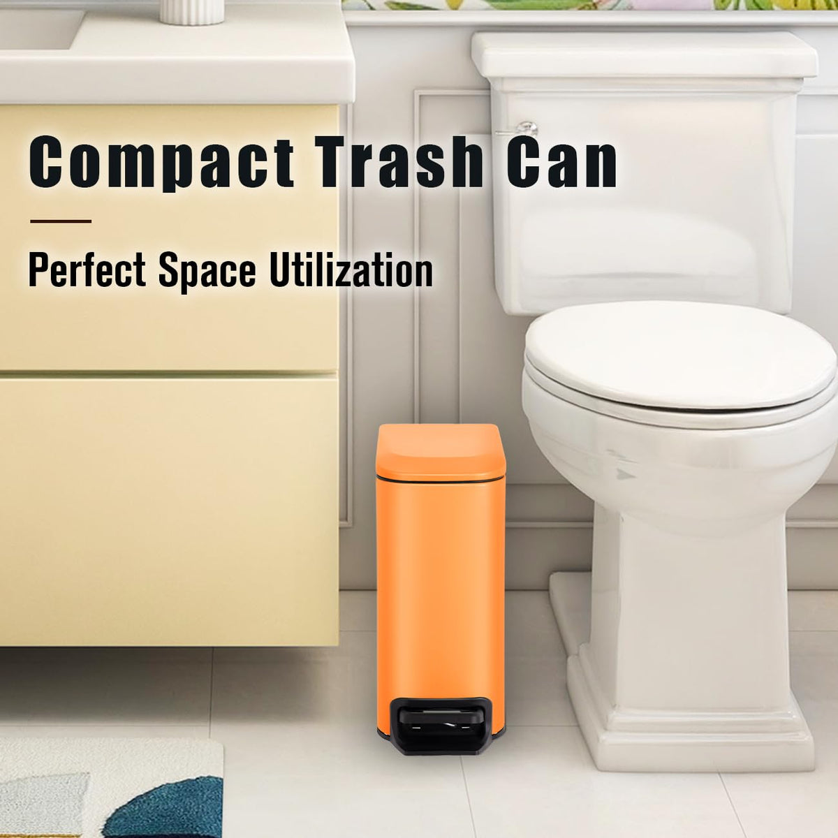 Cesun stainless steel trash can with pedal for hands-free operation and durability