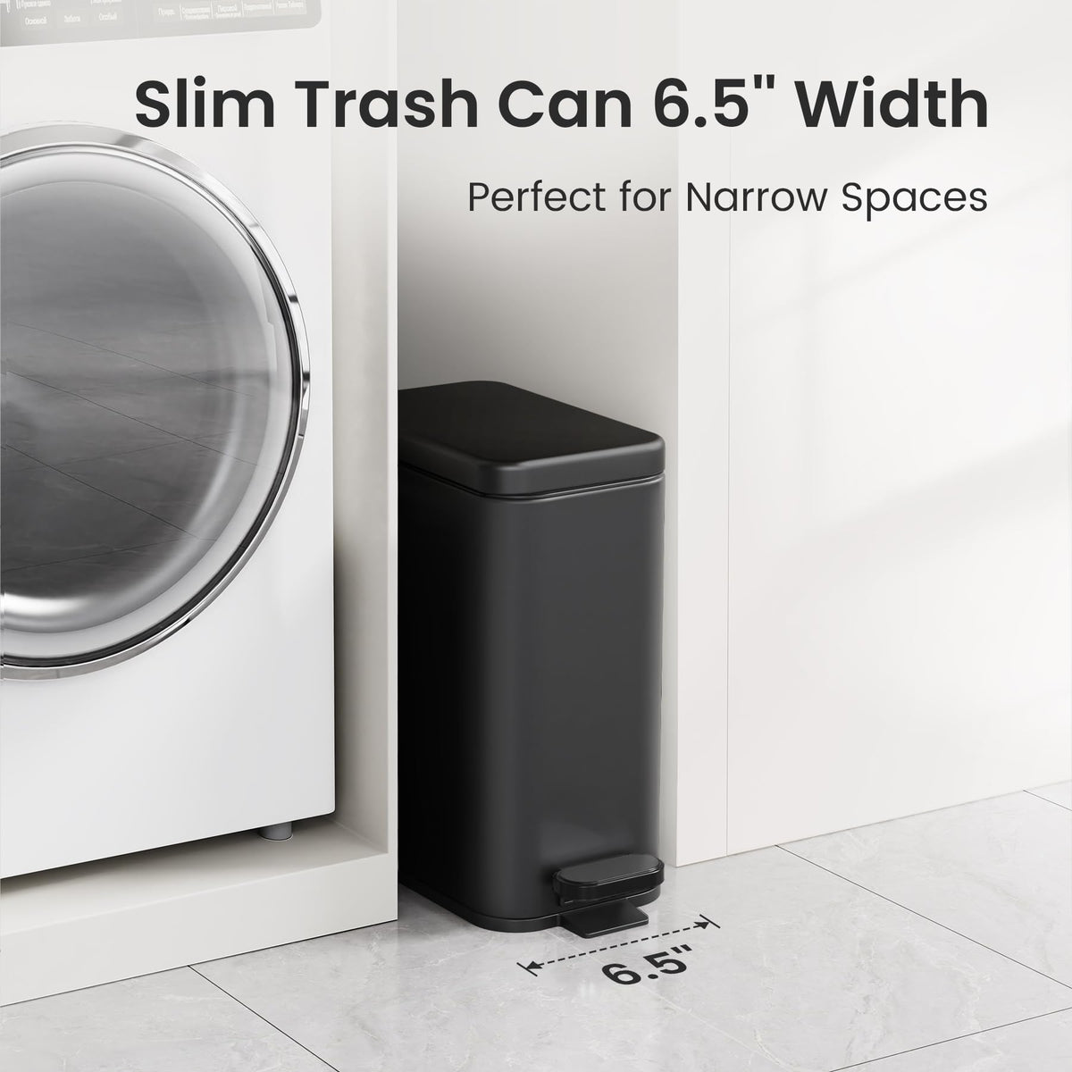 Cesun stainless steel waste basket resists fingerprints for a clean look.