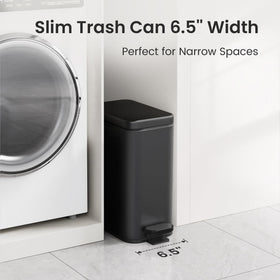 Cesun stainless steel waste basket resists fingerprints for a clean look.