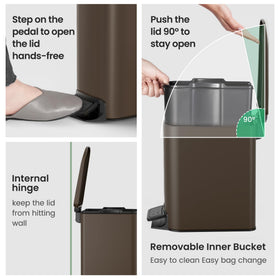 Cesun lid seals tightly to contain odors and deter pets from rummaging.