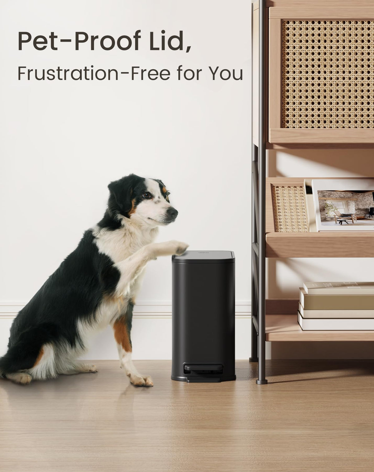 Cesun narrow-space trash can fits beside sinks and toilets