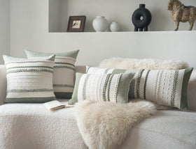Cethom packaging showcases eco-friendly materials protecting pillow cover during transit