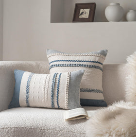 Cethom invisible-zip blue cushion cover for seamless insert and clean look.