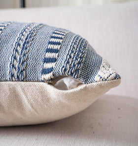 Cethom navy blue textured fabric pillow cover for cozy decor