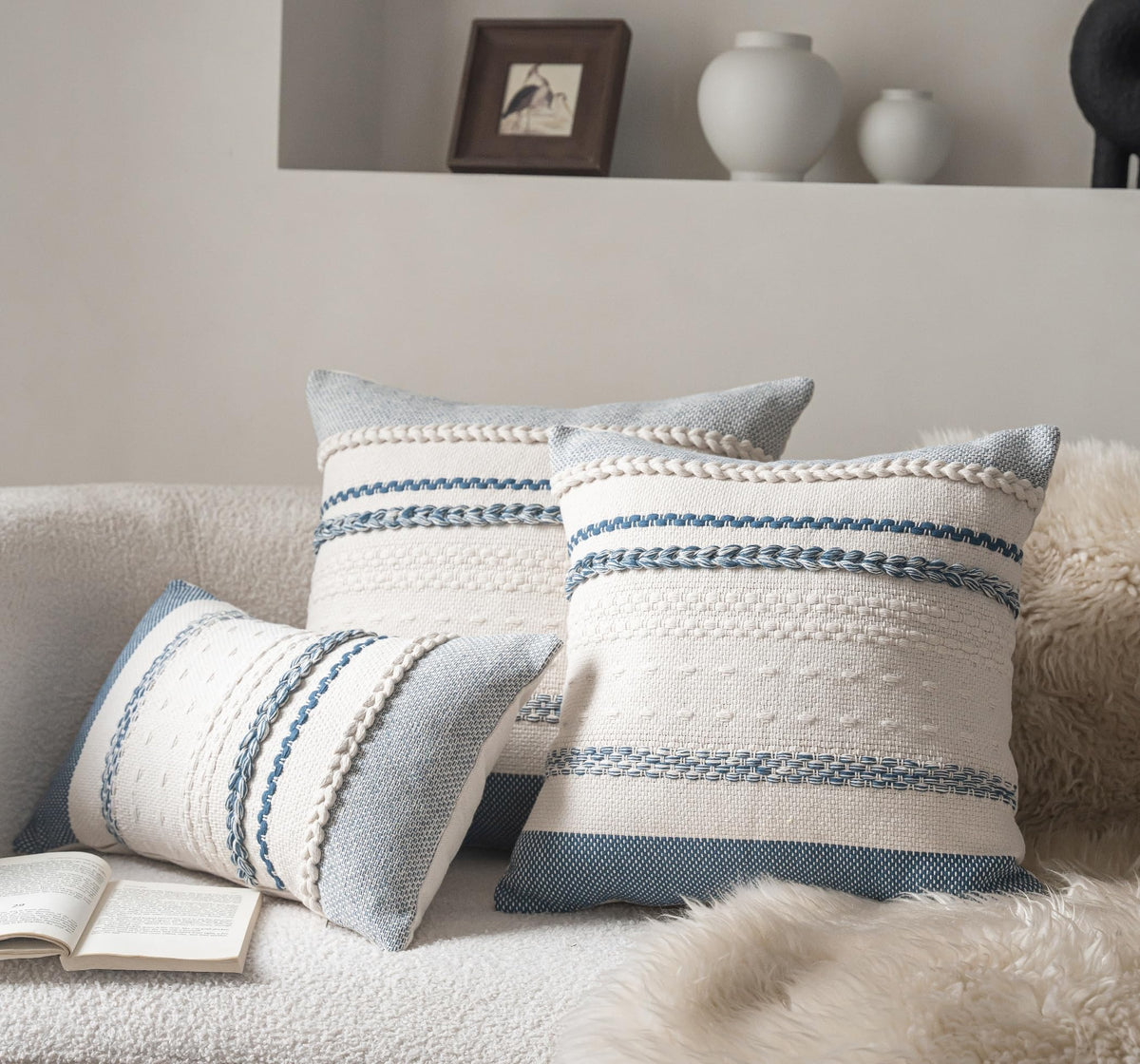 Cethom pillow cover features hidden zipper for seamless look and easy insertion.