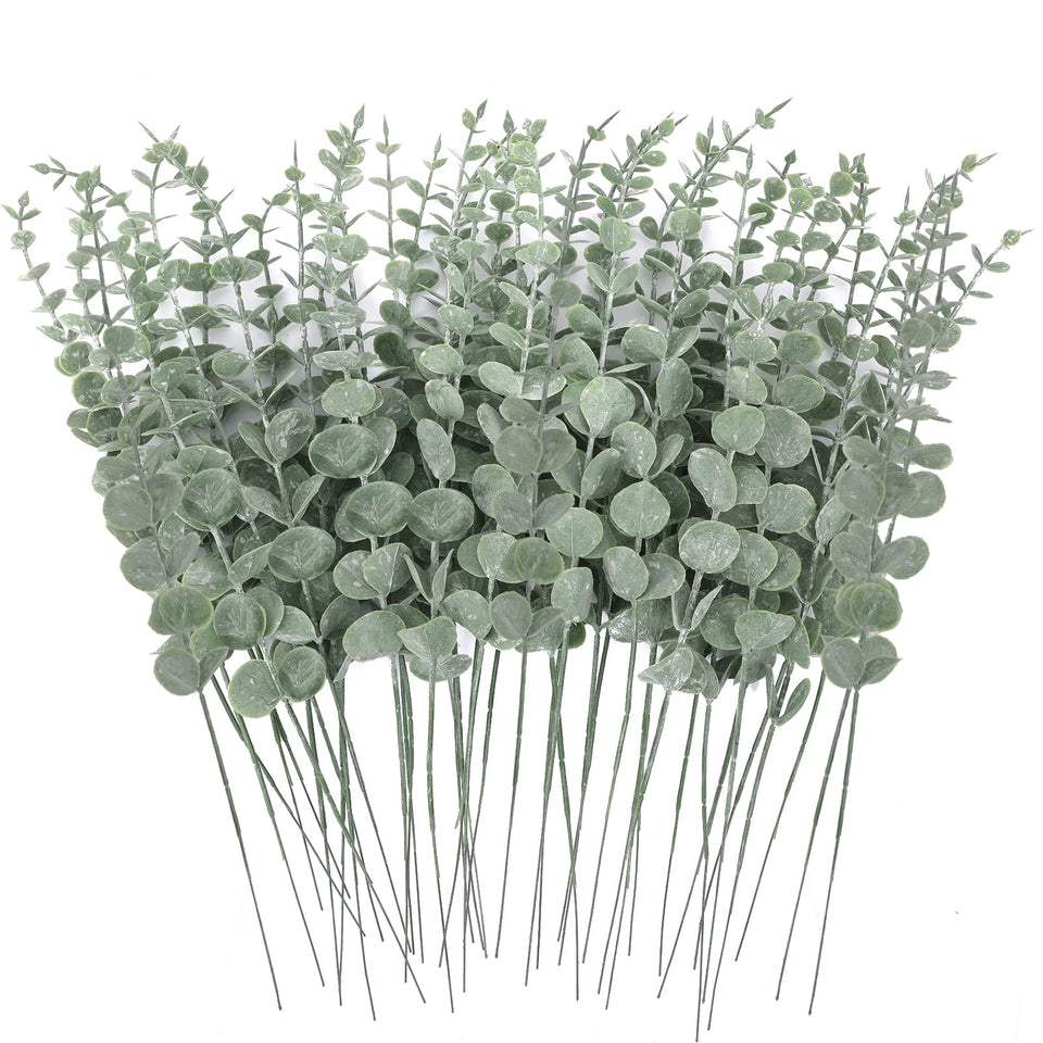CEWOR artificial eucalyptus stems for versatile bouquets and centerpieces.