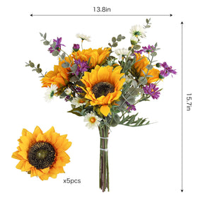 CEWOR fake sunflowers on a grave site with realistic color