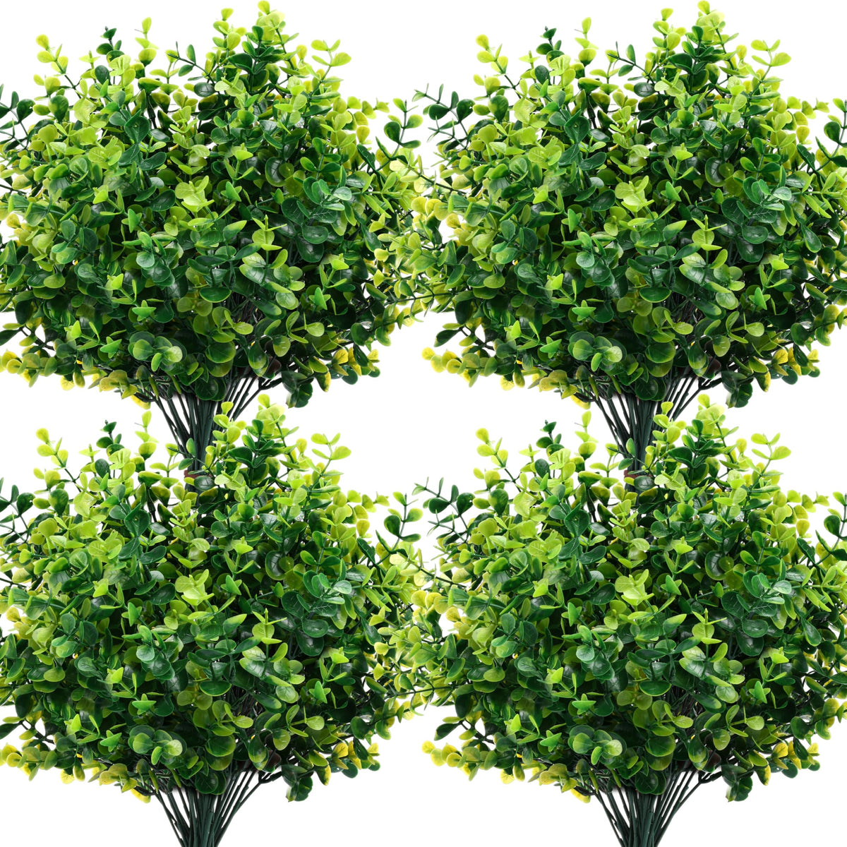 CEWOR boxwood stems front view showing lush, UV‑resistant greenery for outdoor planters.