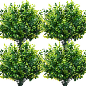CEWOR boxwood stems front view showing lush, UV‑resistant greenery for outdoor planters.