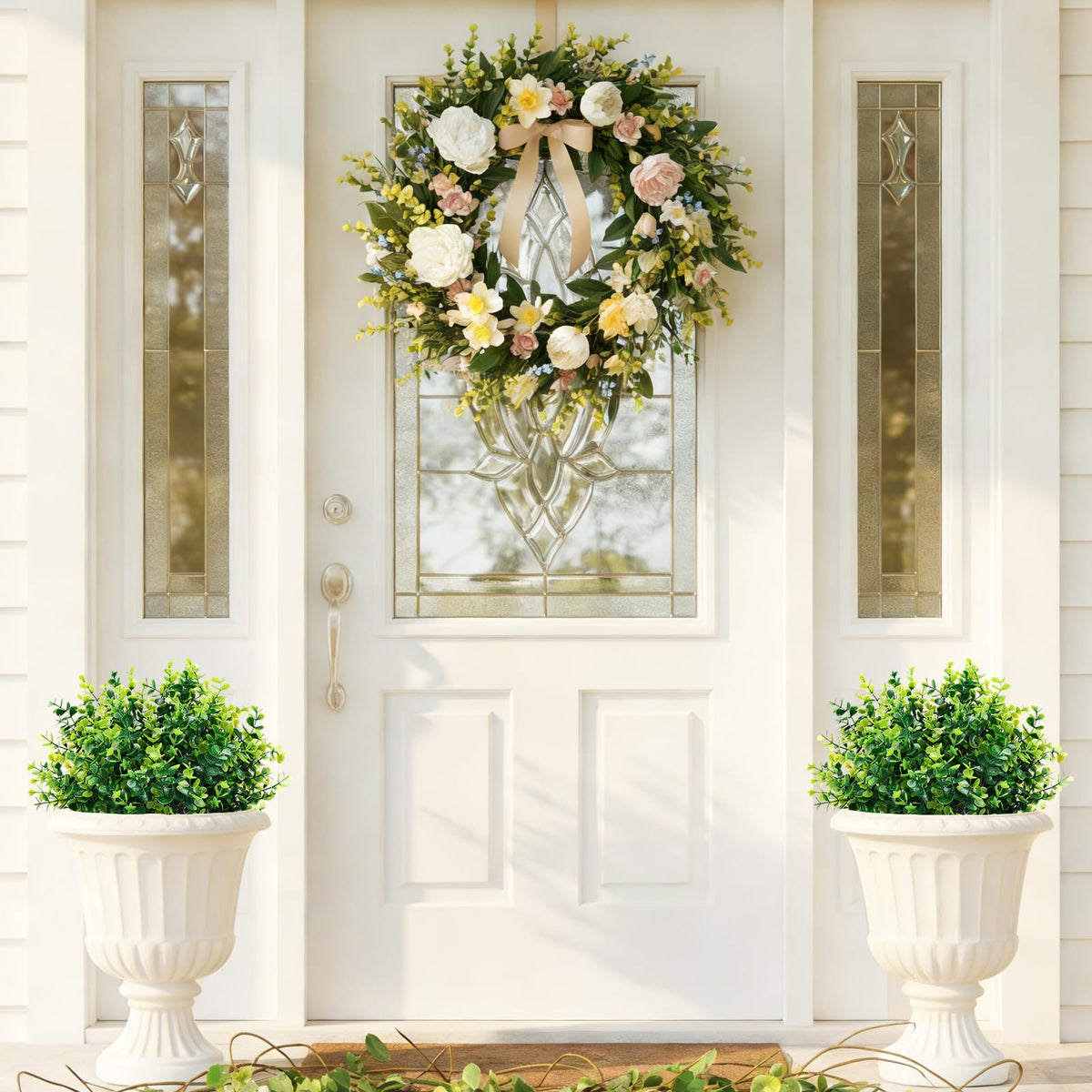 CEWOR boxwood stems are washable and ready for outdoor or indoor décor refresh.