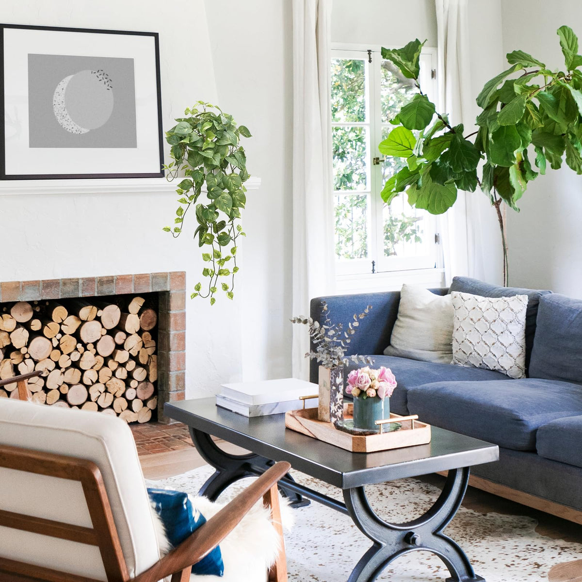 CEWOR pothos shelf decor idea blends with modern or rustic interiors.