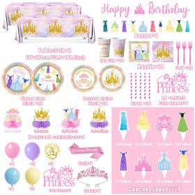 Cextoga princess tablecloth pink plastic cover simplifies cleanup after celebrations