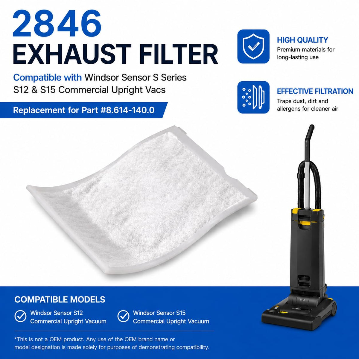 CF Clean Fairy exhaust filter for Sebo Essential G1/G2 uprights.