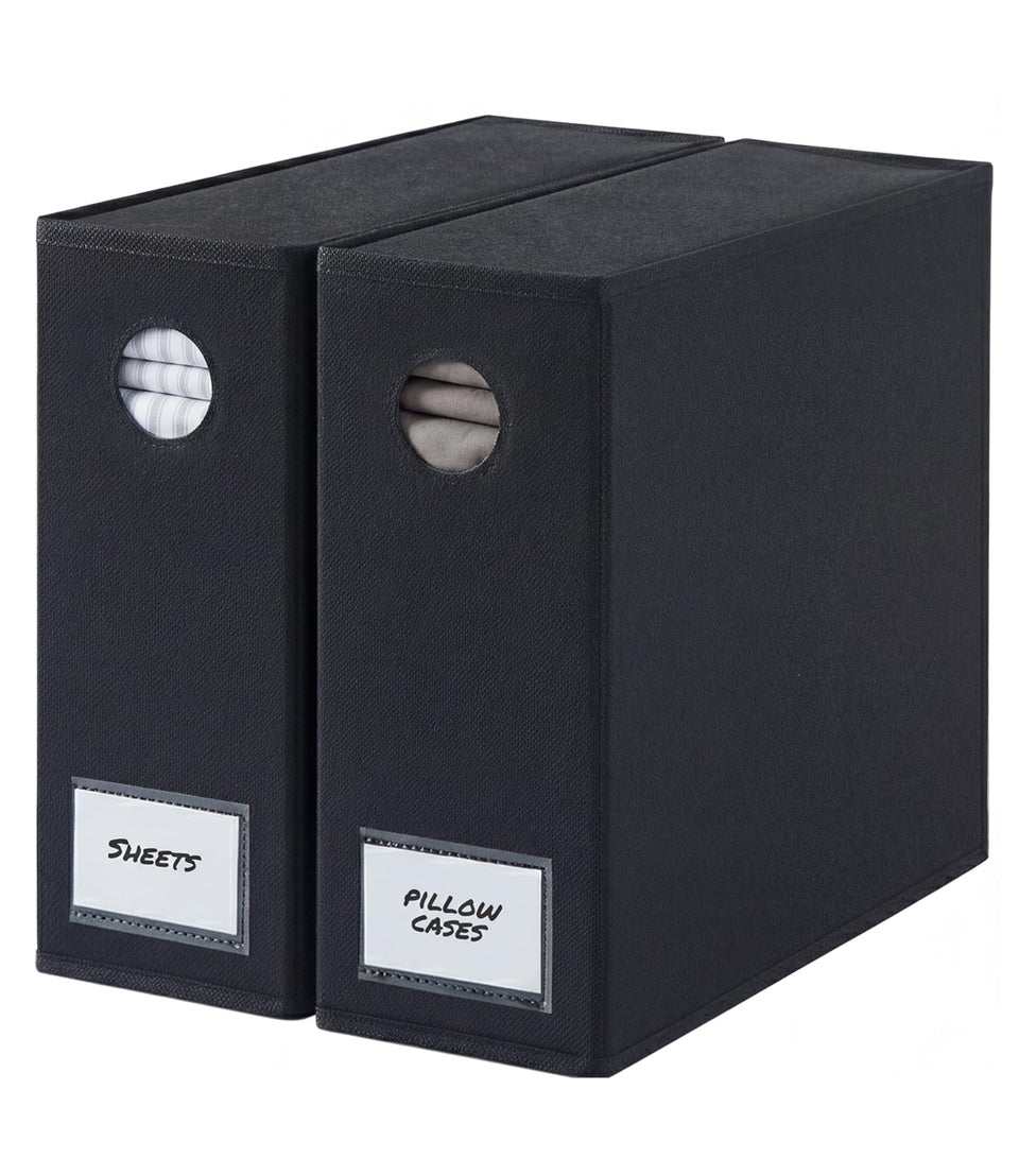 CGK Unlimited 2-pack sheet organizers fold neatly for closet storage.