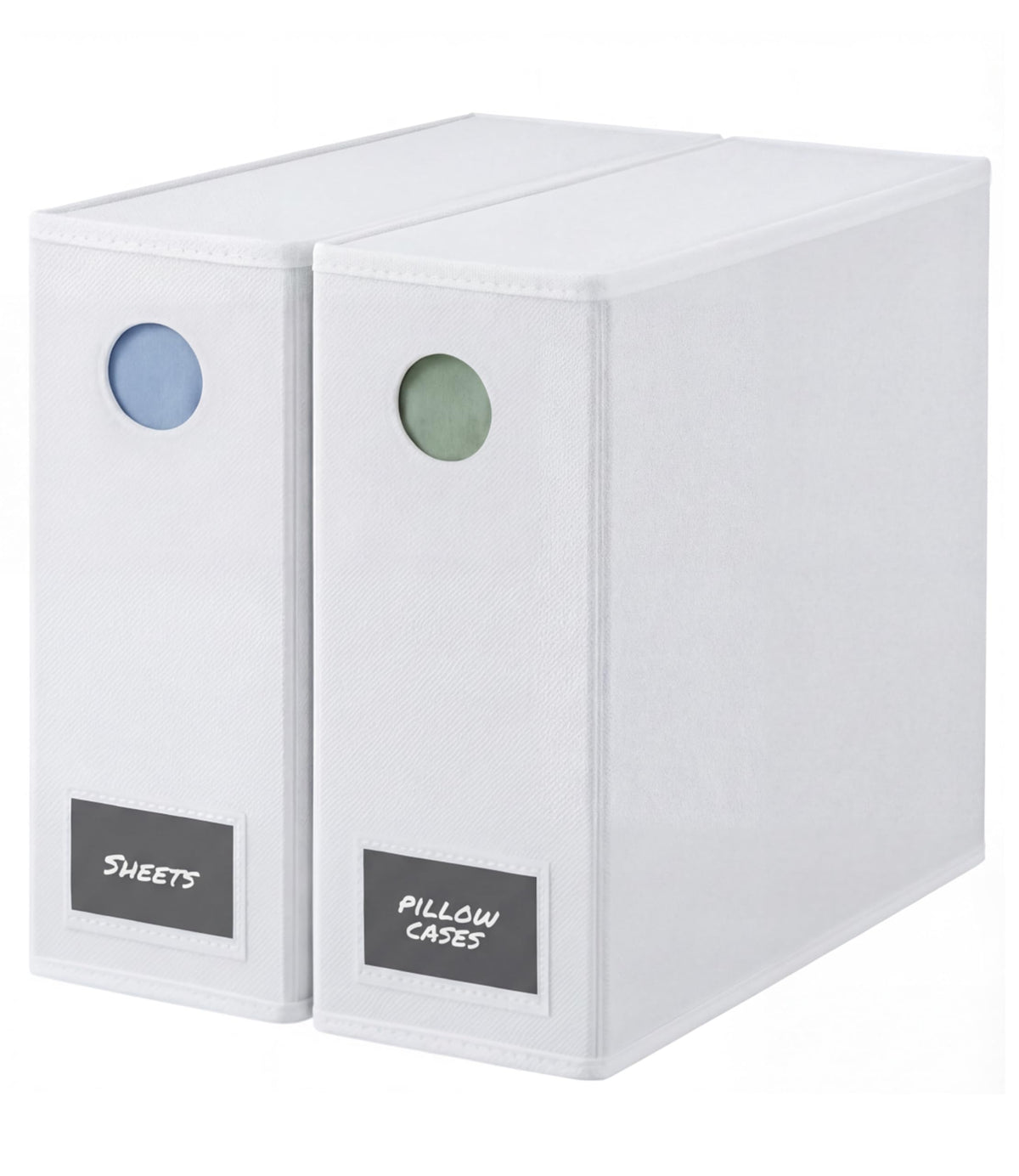 CGK Unlimited 2-pack sheet organizers folded closed keep linens neat and accessible.