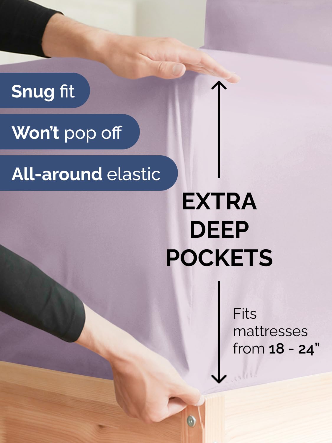 CGK Unlimited 6-piece sheet set includes oversized pillowcases for snug bed fit.