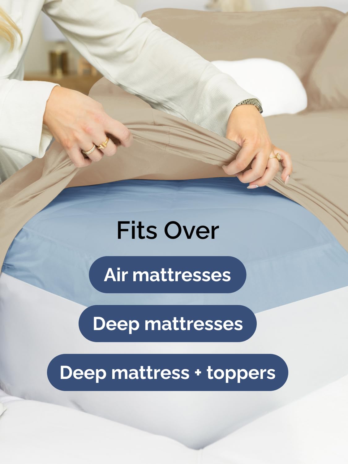 Sheets are adjustable-bed friendly for neat appearance as the bed moves