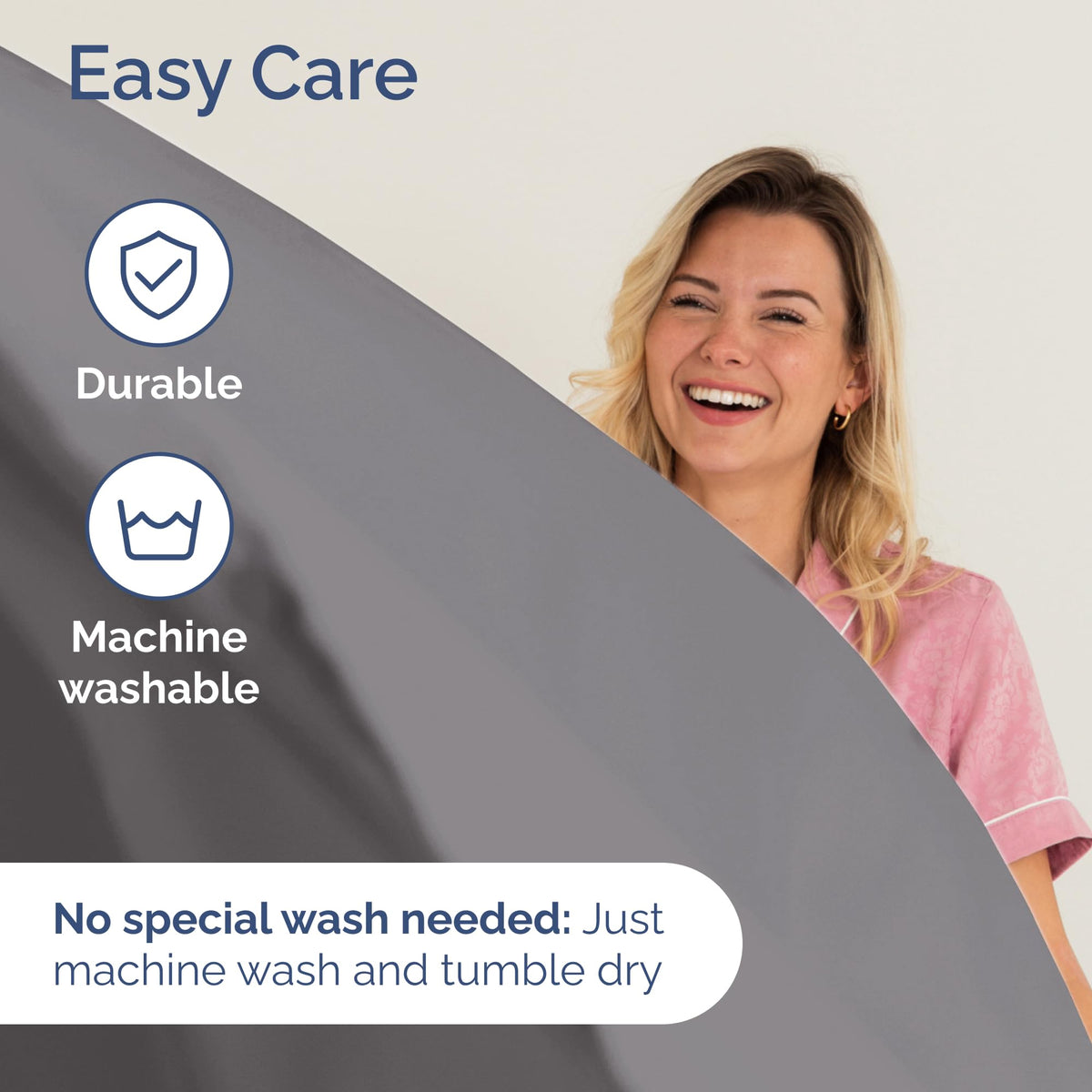 CGK Unlimited microfibers showing easy-care, machine-washable fabric