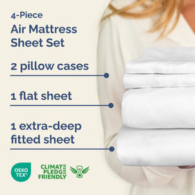 CGK Unlimited deep-pocket fitted sheet secures up to 24 inches for a snug fit.