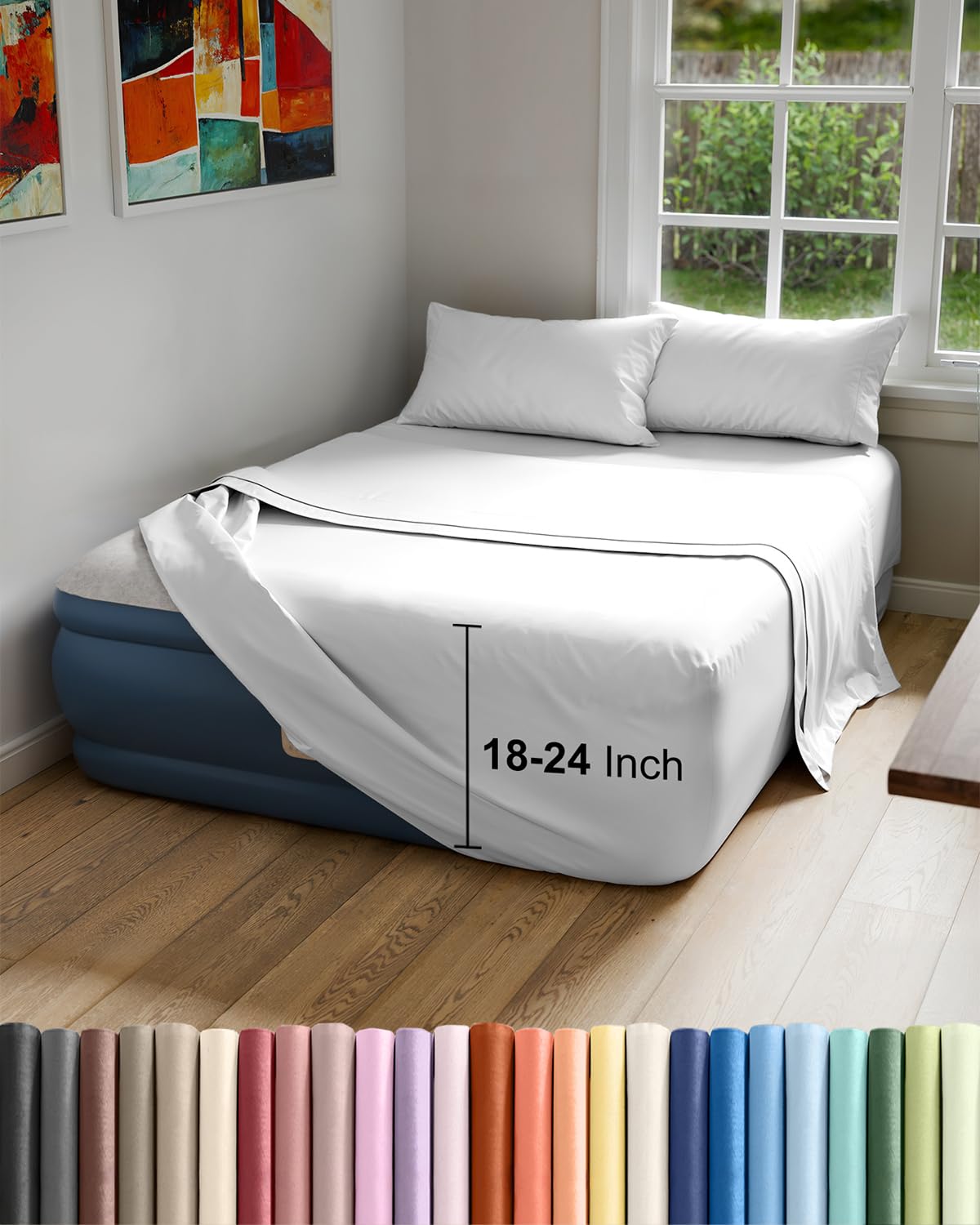 CGK Unlimited air mattress queen flat sheet offers a smooth, comfy sleep surface.
